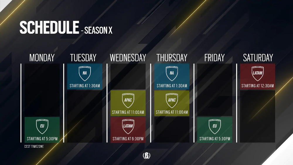 Rainbow Six Pro League Season 10 - Schedule