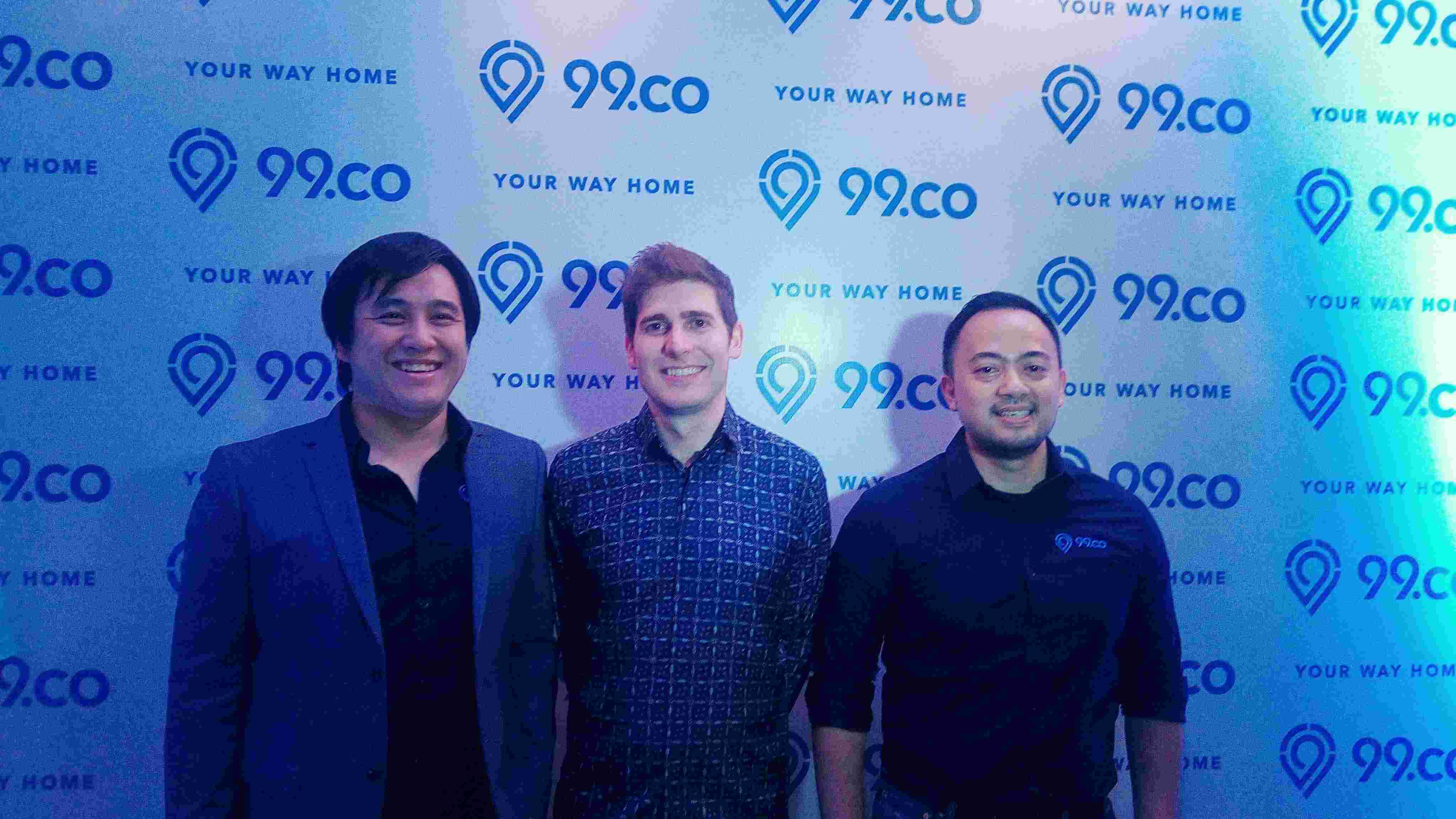 CEO 99.co Darius Cheung, Co-Founder Facebook & 99.co Investor Eduardo Saverin, dan Country Manager 99.co Indonesia Irvan Ariesdhana