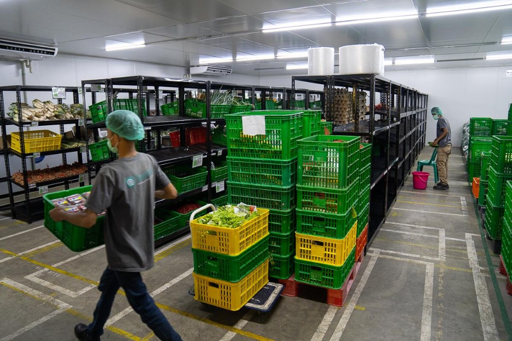 Suasana gudang TaniHub di Bogor, Jawa Barat / Bhisma Adinaya (TaniGroup)