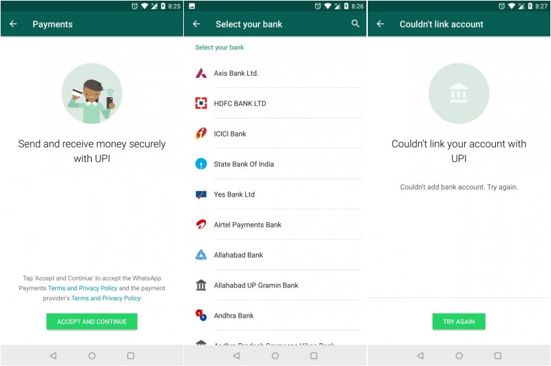 Versi awal dari layanan pembayaran WhatsApp di India