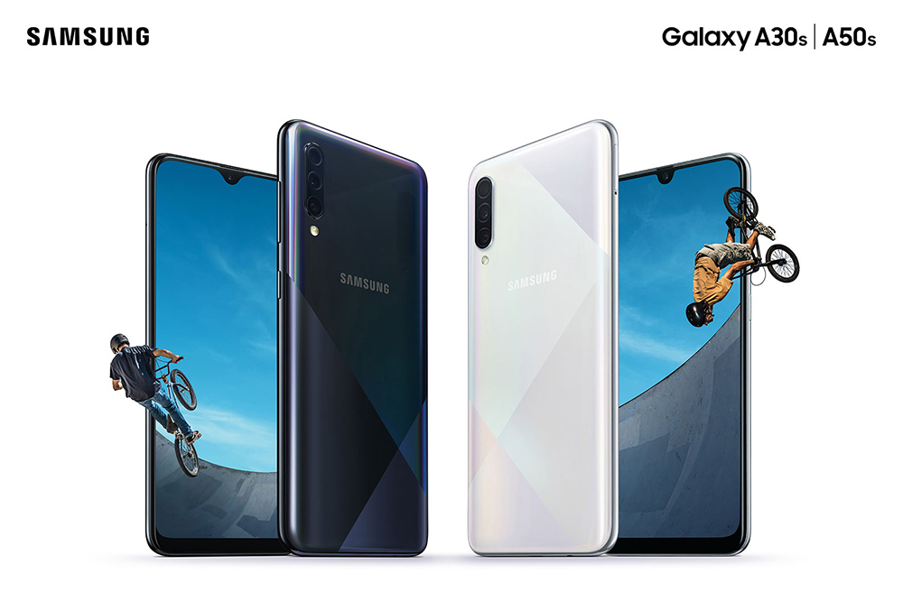 Samsung Galaxy A30s dan A50s kini sama-sama mengemas tiga kamera belakang / Samsung
