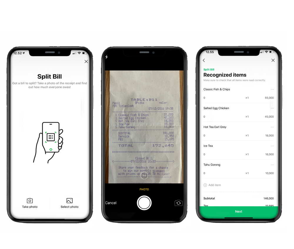 Line Splitbill bisa diakses melalui menu di ruang percakapan