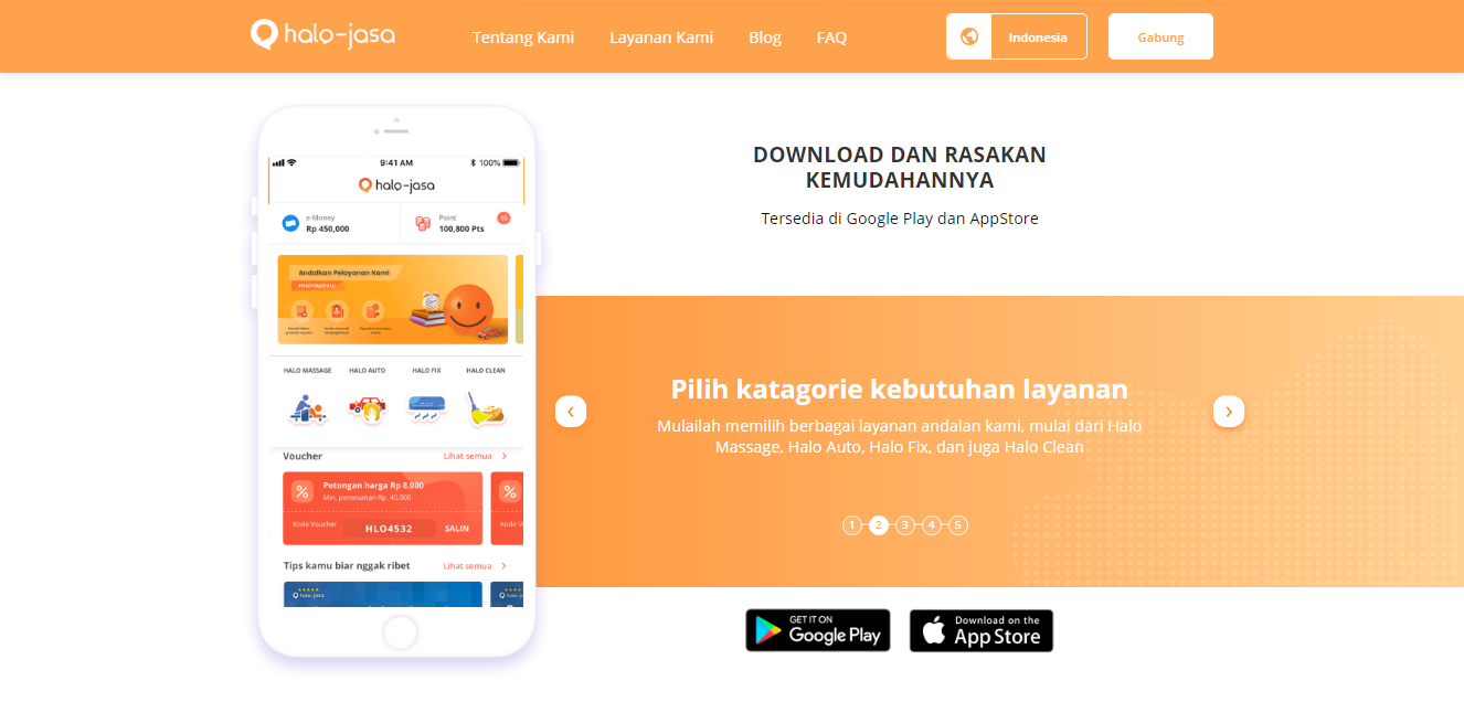 Aplikasi HaloJasa bisa diunduh untuk pengguna Android dan iOS