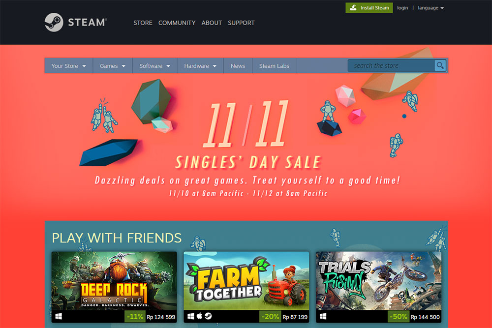 Steam Singles' Day Sale / Valve for SEO