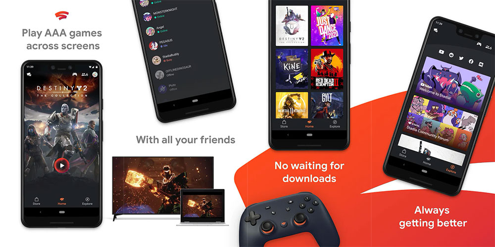 Tampilan aplikasi Google Stadia di Android / Play Store for SEO