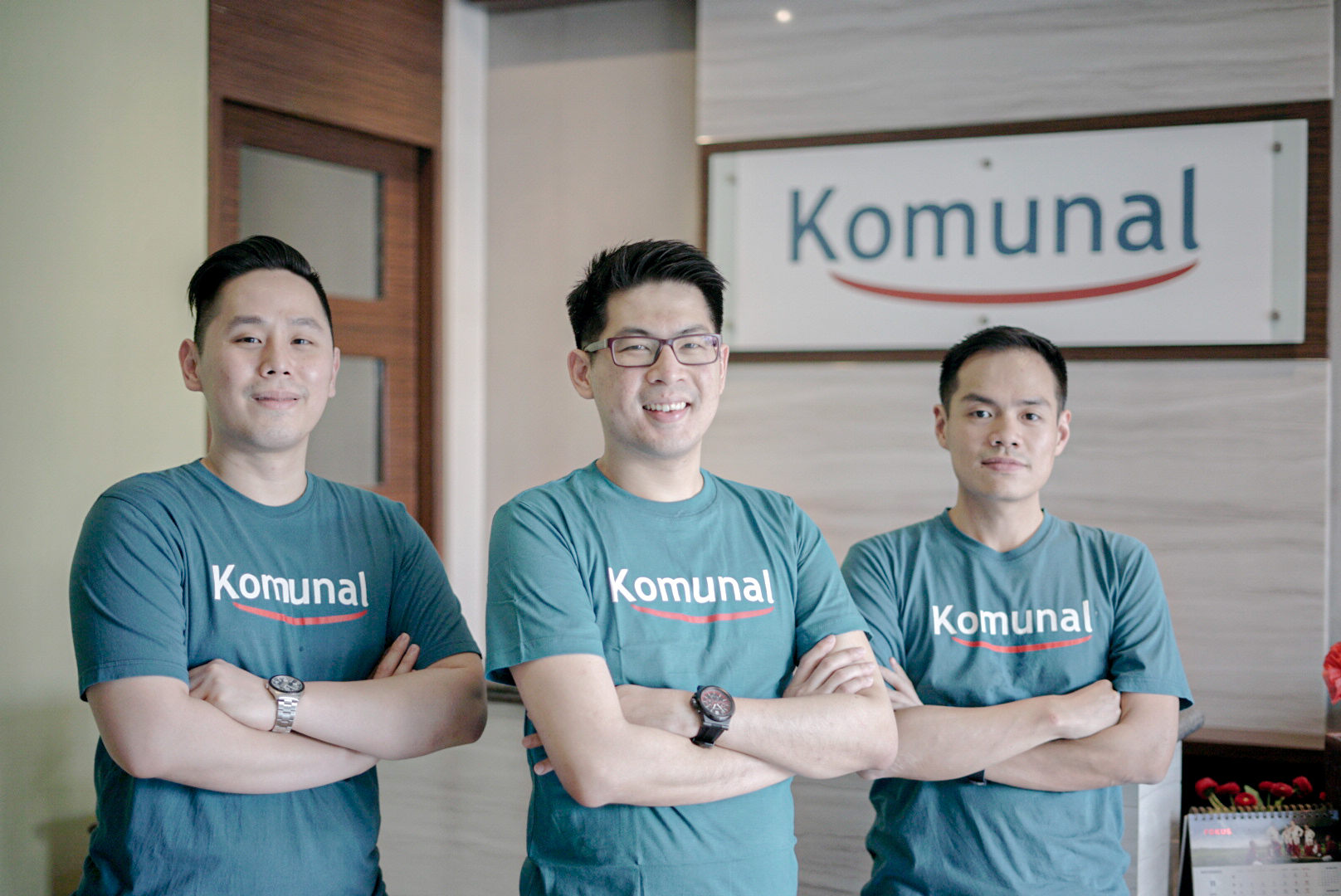 (Kiri-kanan) Co-founder Komunal: Rico Tedyono, Hendry Lieviant, Kendrick Winoto / Komunal