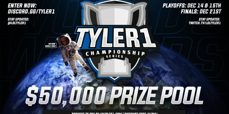 Tyler1 Championship Series dengan Modal Pribadi Suguhkan Total Hadiah US$50.000