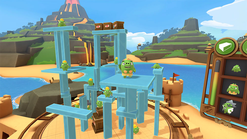 Tampilan fitur Level Builder pada Angry Birds VR: Isle of Pigs / Resolution Games for SEO
