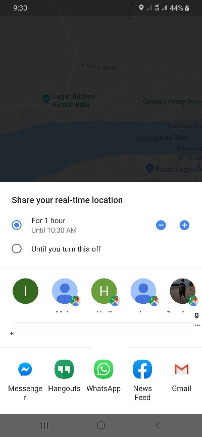 cara berbagi lokasi dari Google Map 