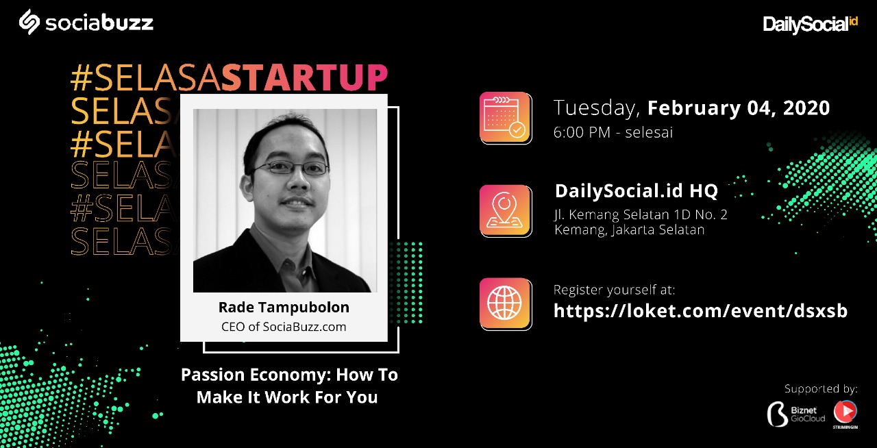 #SelasaStartup berikutnya bersama CEO Sociabuzz Rade Tampubolon
