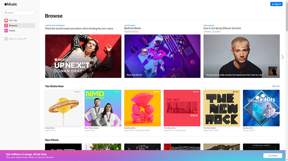 Tampilan Apple Music versi web / Apple for SEO