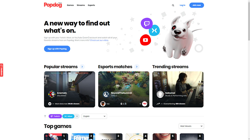 Tampilan utama situs Popdog / Popdog for SEO