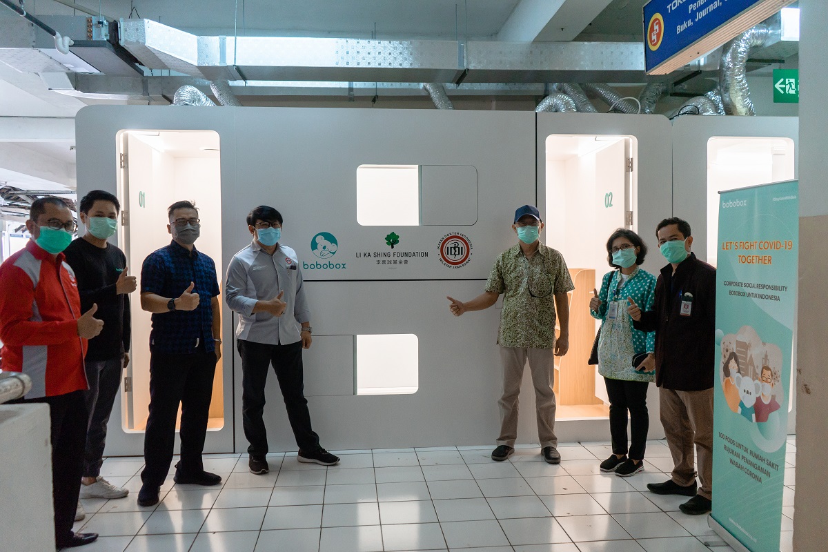 Launching pods for medical staff of Covid-19 hospital partners / Bobobox