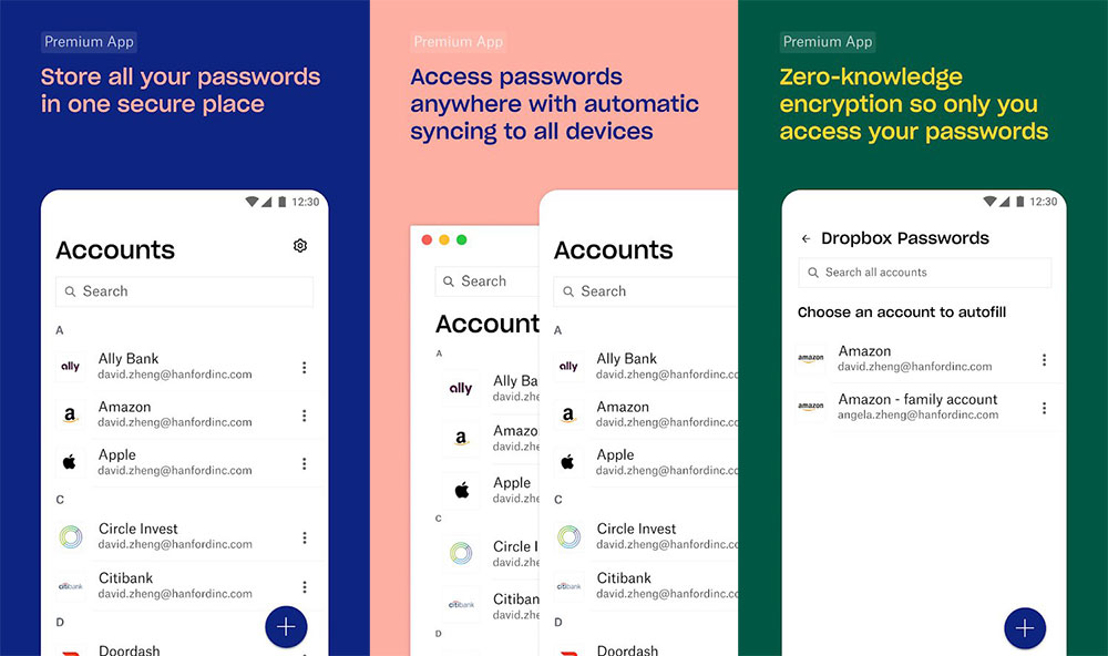 Dropbox Passwords / Google Play Store for SEO