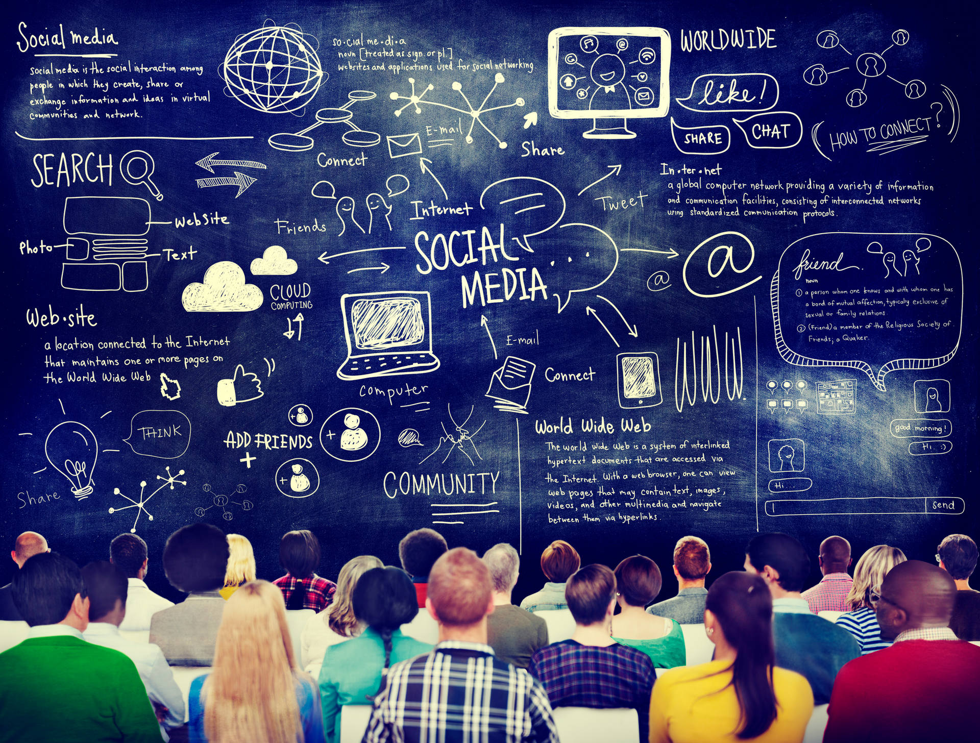 Group of People in Social Media Seminar for SEO
