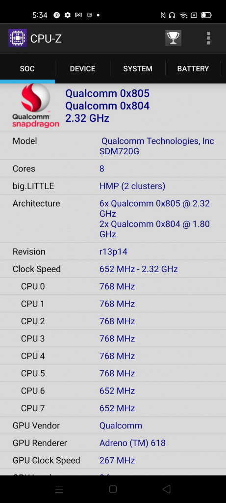 Realme 7 Pro - CPU-Z 01