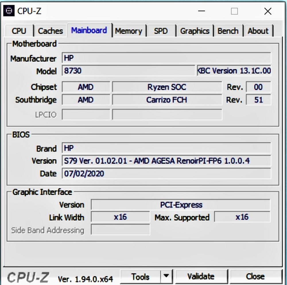 HP Probook 445 G7 - CPUZ 2