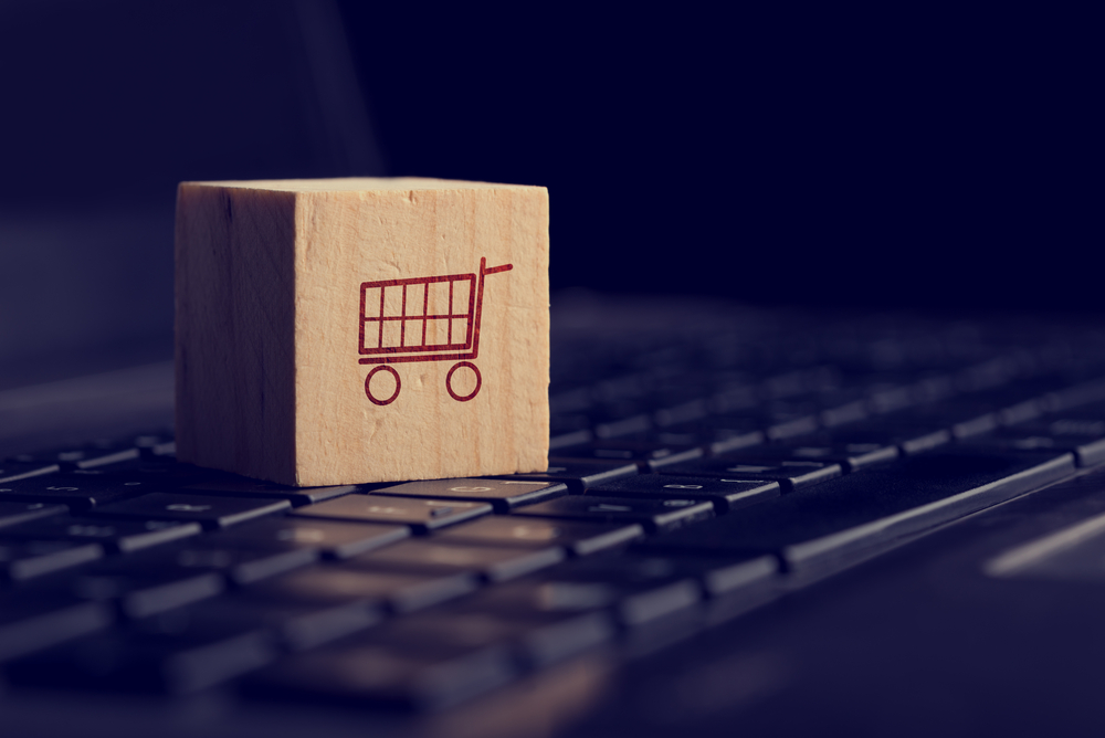 Online shopping and e-commerce background for SEO