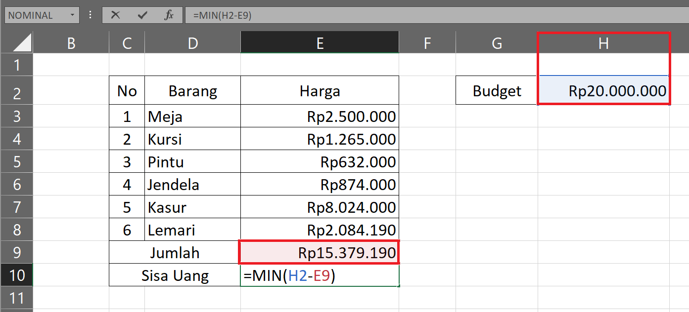 Rumus Penjumlahan Dan Pengurangan Excel Lengkap Photo 1402